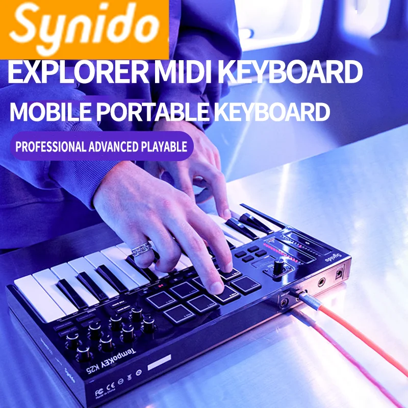 Synido Tempokey K25 MIDI Keyboard Band Accompaniment Arranger Portable MIDI Controller
